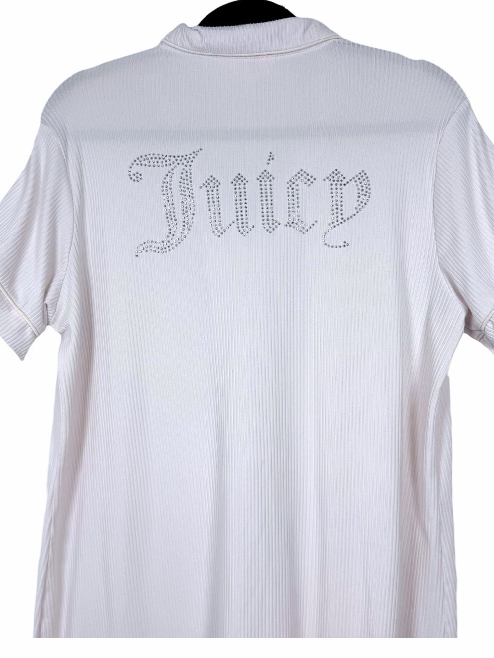 Juicy Couture Pink Ribbed Sleep Shirt Rhinestone Y2K Pajama Large - Picture 6 of 10